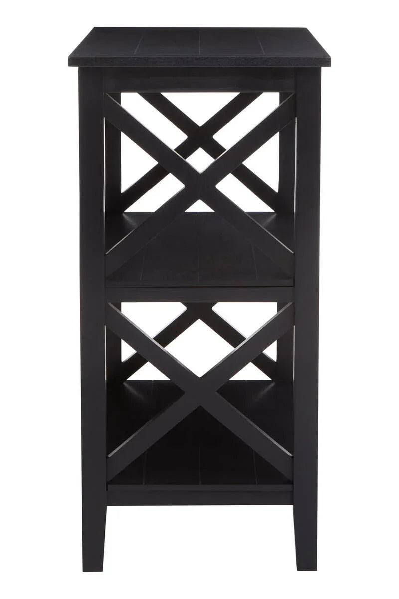 Black Wood X-Frame Bookcase