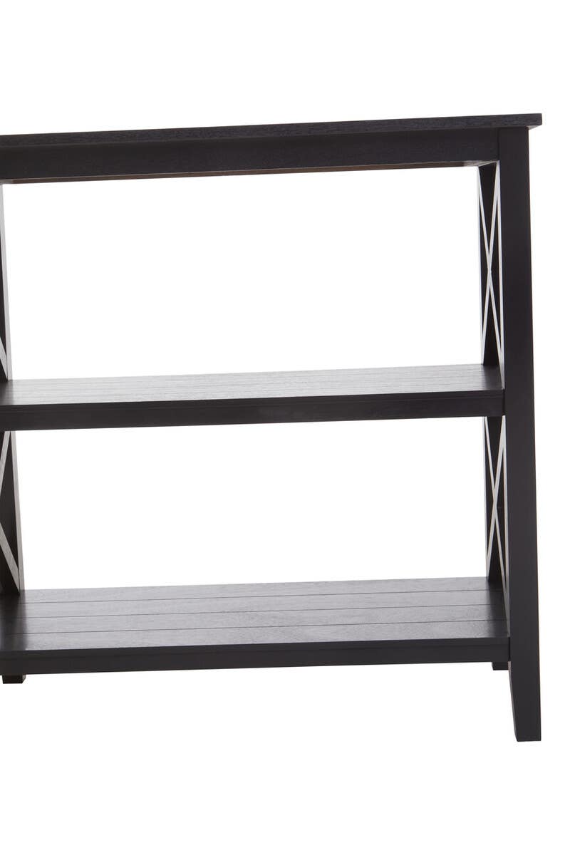 Black Wood X-Frame Bookcase