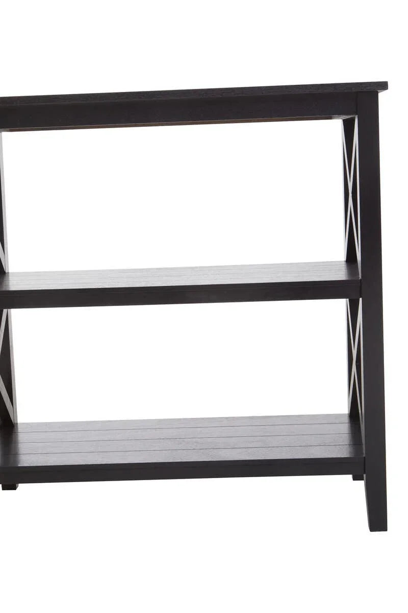Black Wood X-Frame Bookcase