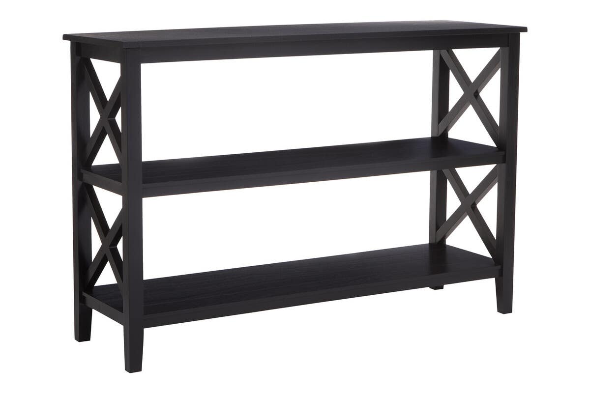 Black Wood X-Frame Bookcase