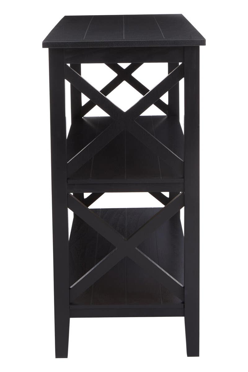 Black Wood X-Frame Bookcase