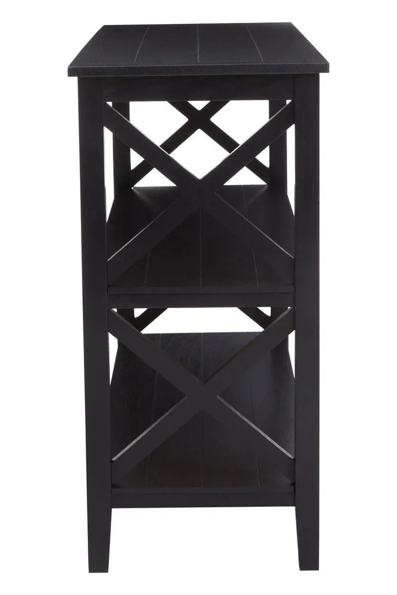 Black Wood X-Frame Bookcase