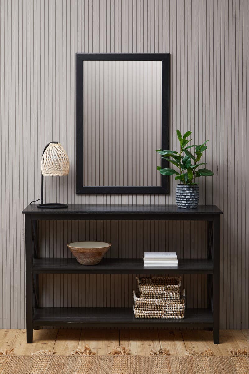 Black Wood X-Frame Bookcase