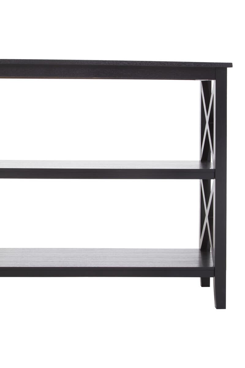 Black Wood X-Frame Bookcase