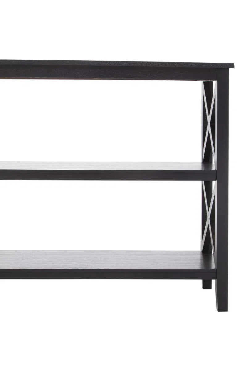 Black Wood X-Frame Bookcase