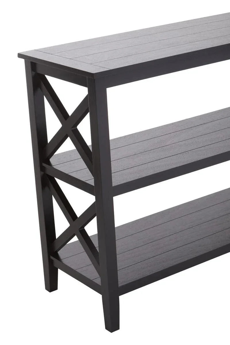 Black Wood X-Frame Bookcase