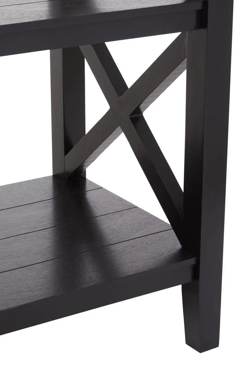 Black Wood X-Frame Bookcase