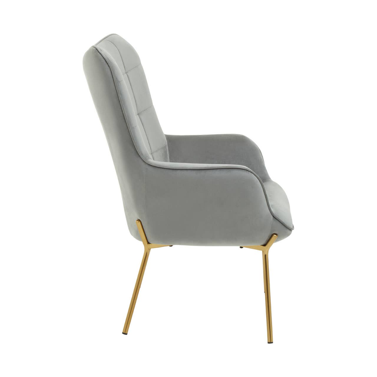 Luxe Grey Velvet Accent Chair