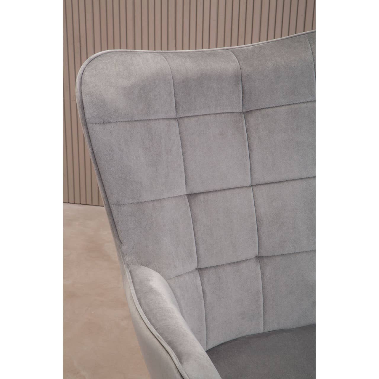Luxe Grey Velvet Accent Chair