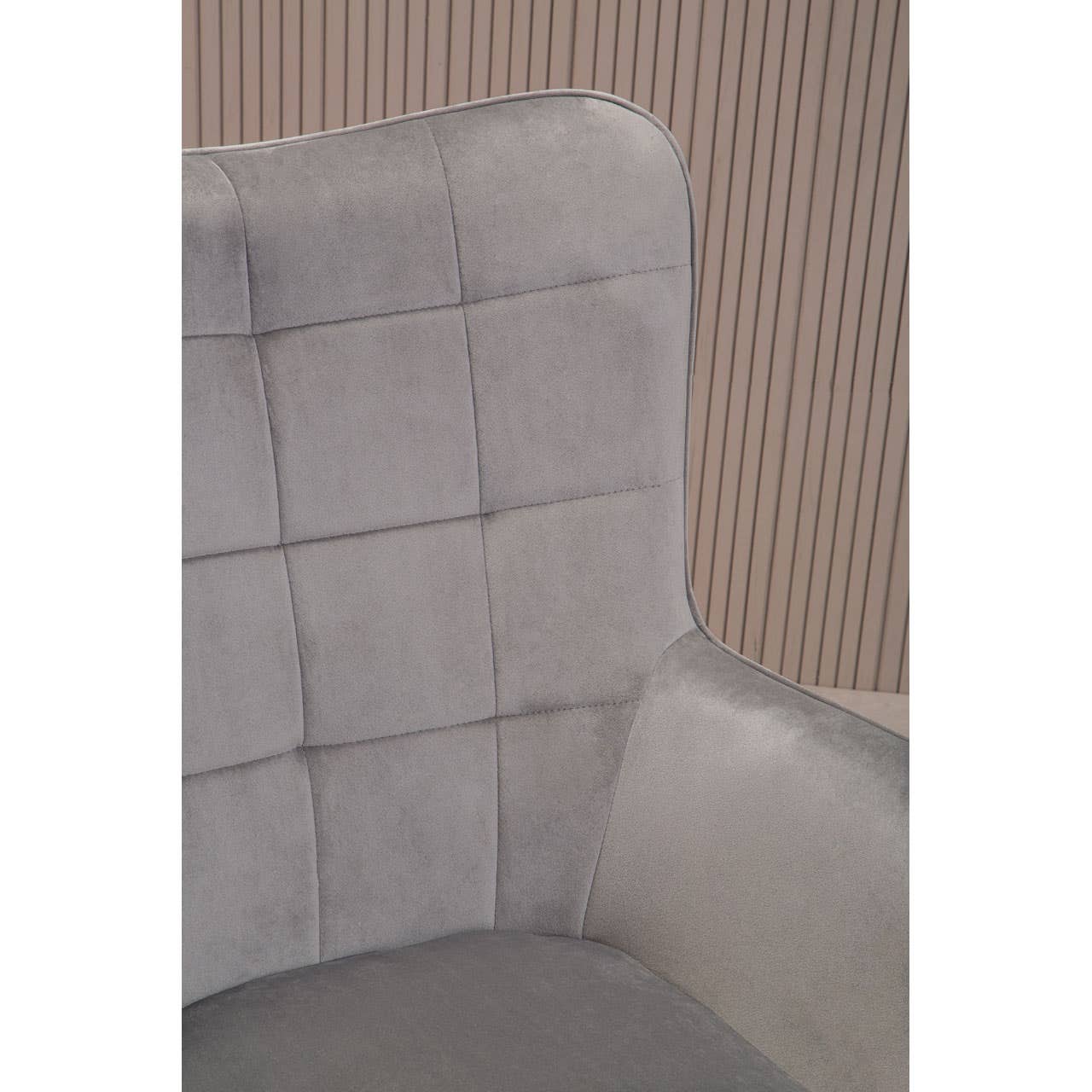 Luxe Grey Velvet Accent Chair