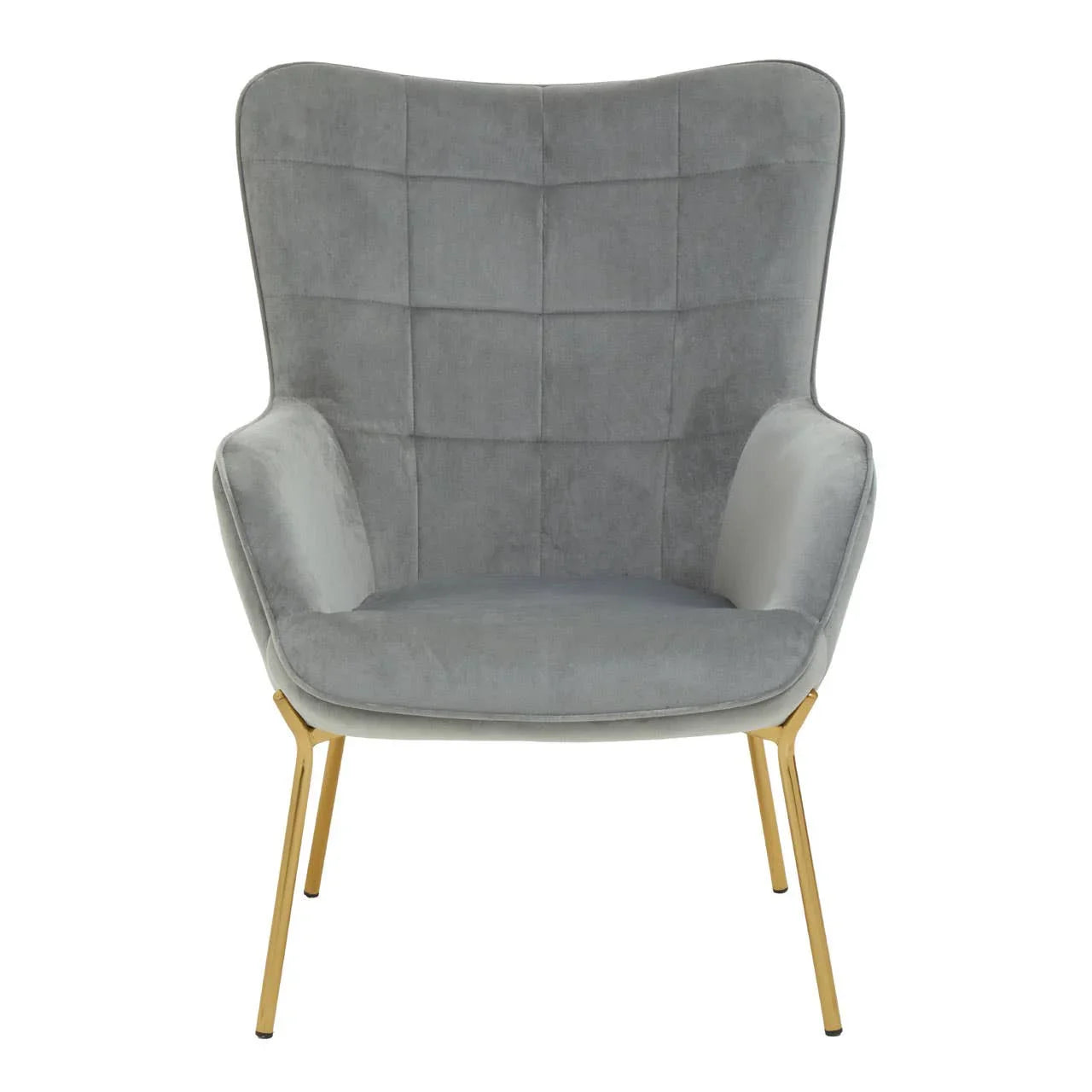 Luxe Grey Velvet Accent Chair