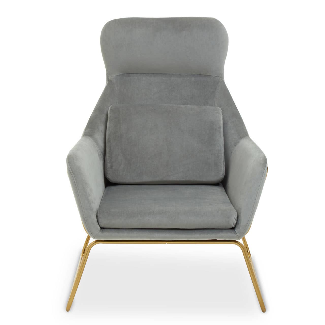 Luxe Grey Velvet Accent Chair