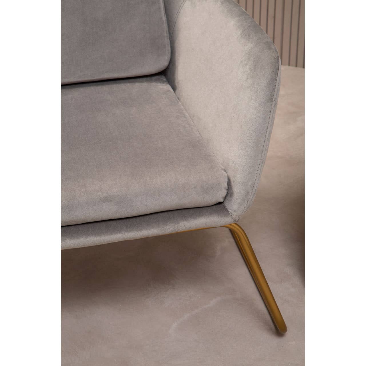 Luxe Grey Velvet Accent Chair