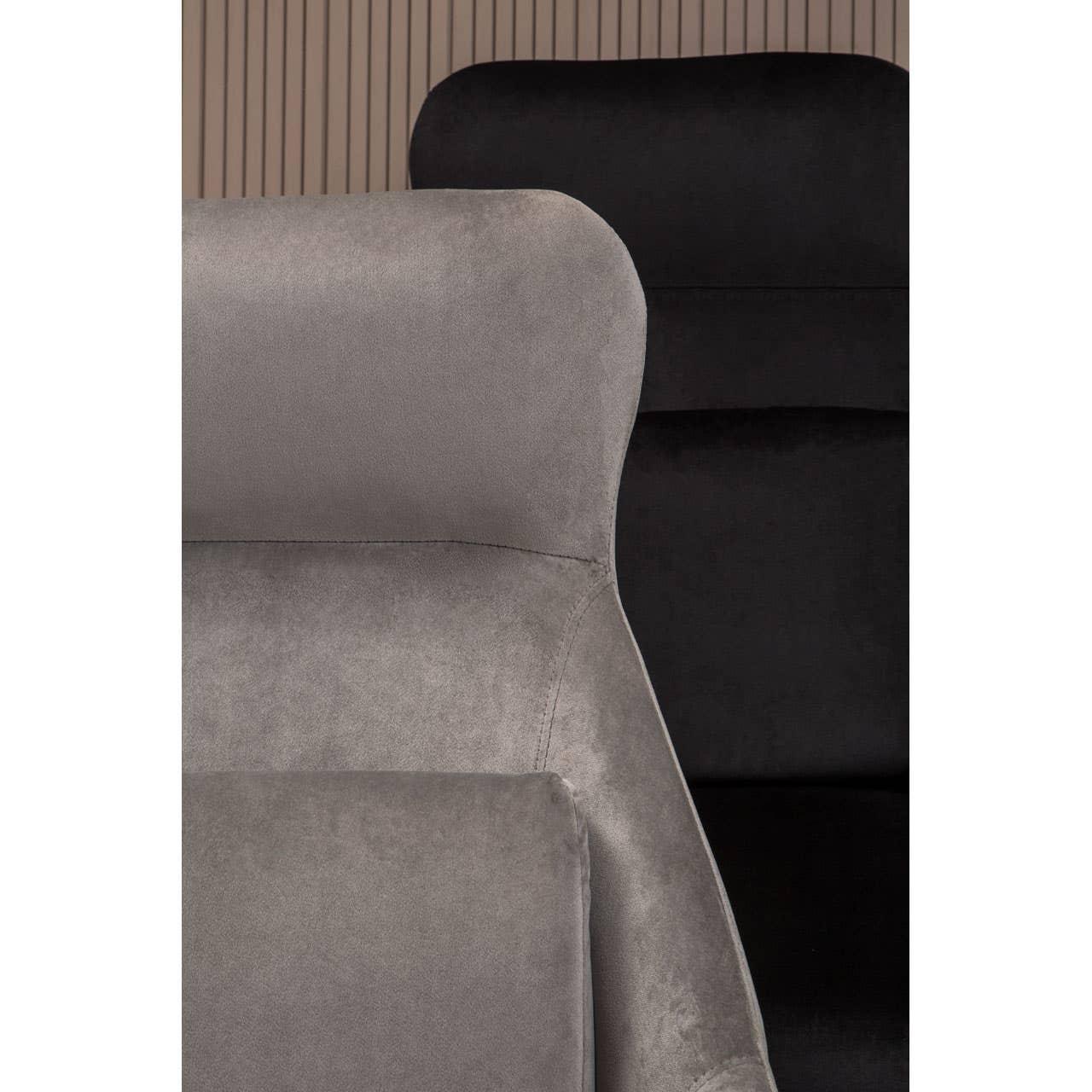 Luxe Grey Velvet Accent Chair