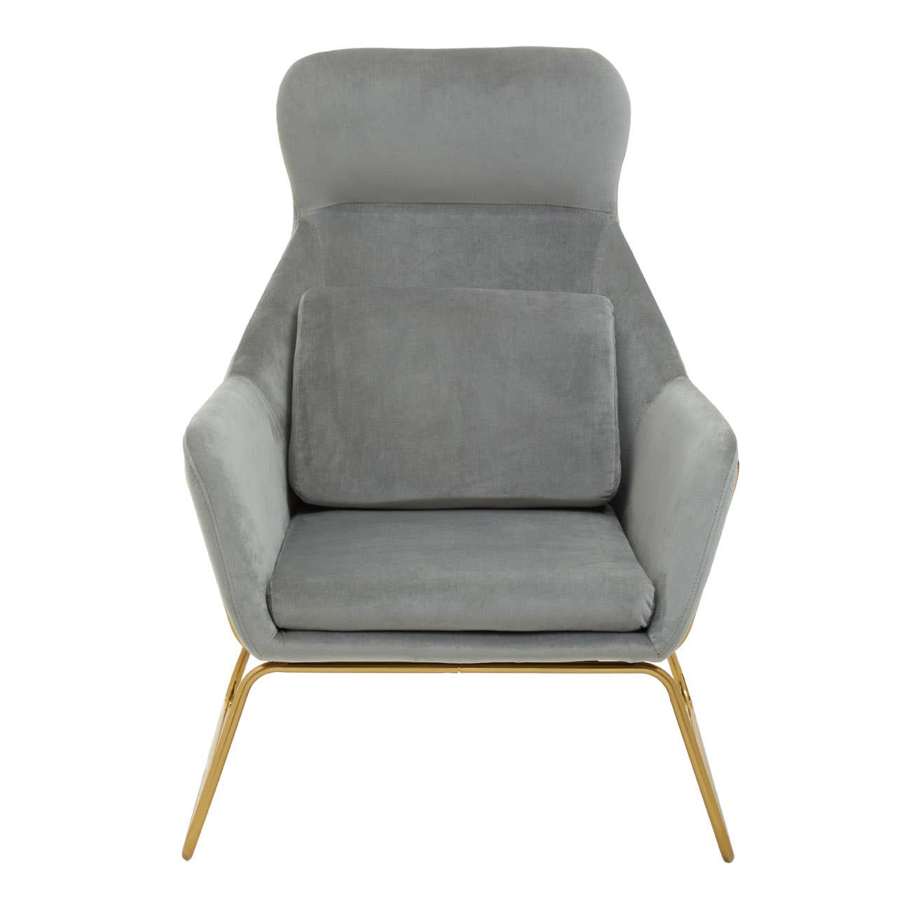 Luxe Grey Velvet Accent Chair