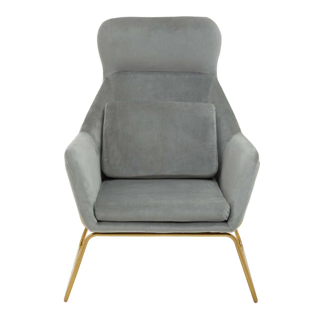 Luxe Grey Velvet Accent Chair