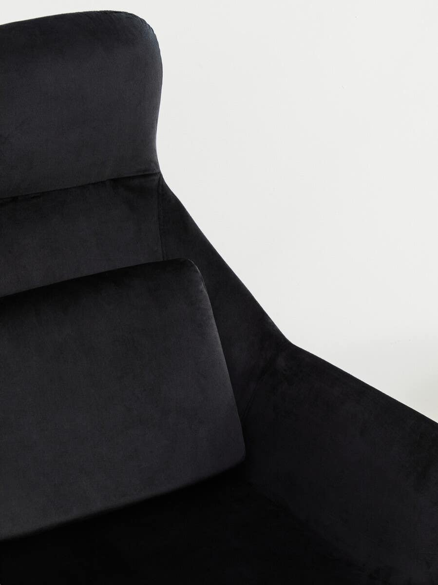 Luxe Black Velvet Lounge Chair