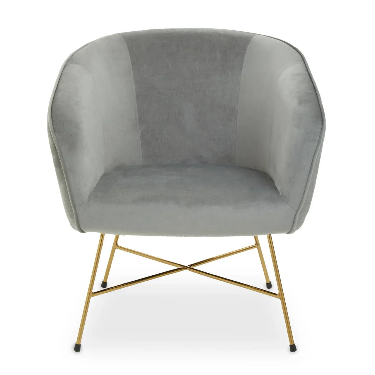 Luxe Grey Velvet Accent Chair