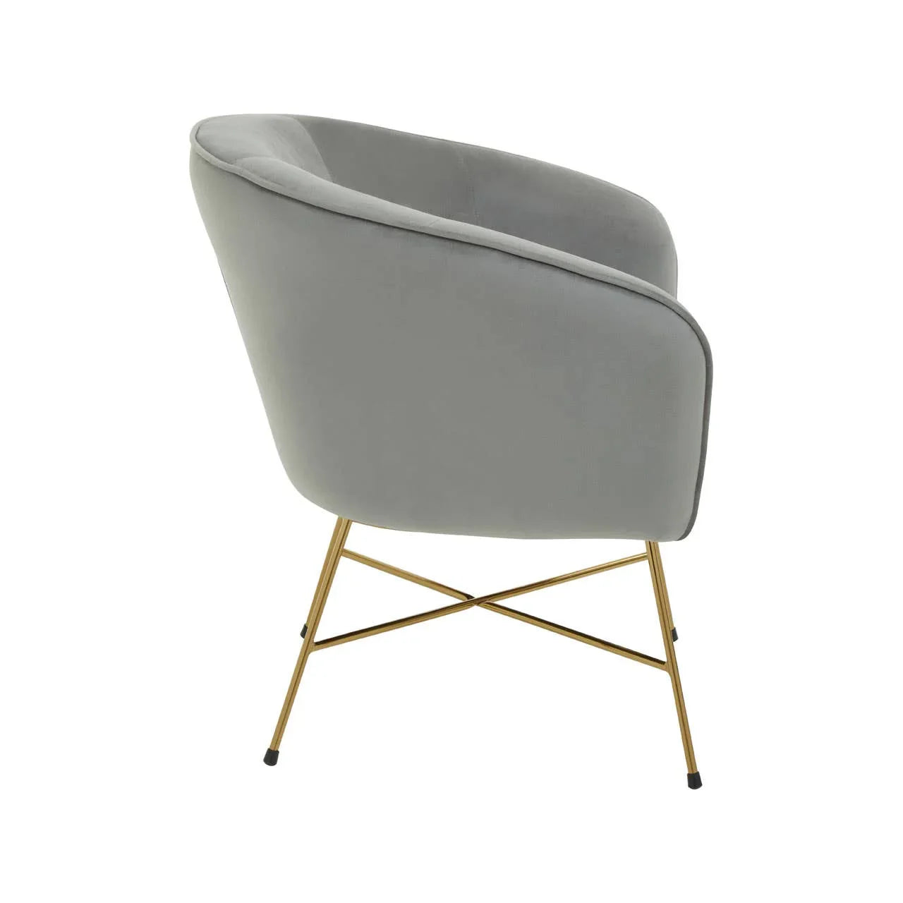 Luxe Grey Velvet Accent Chair