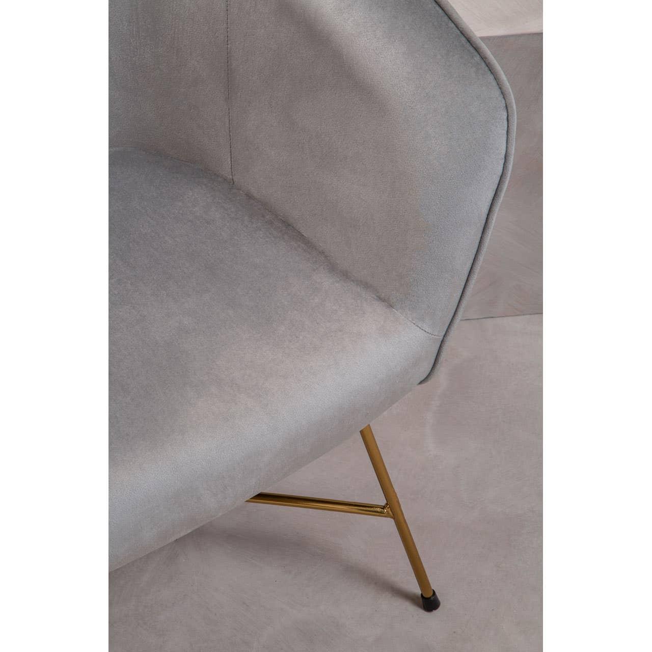 Luxe Grey Velvet Accent Chair
