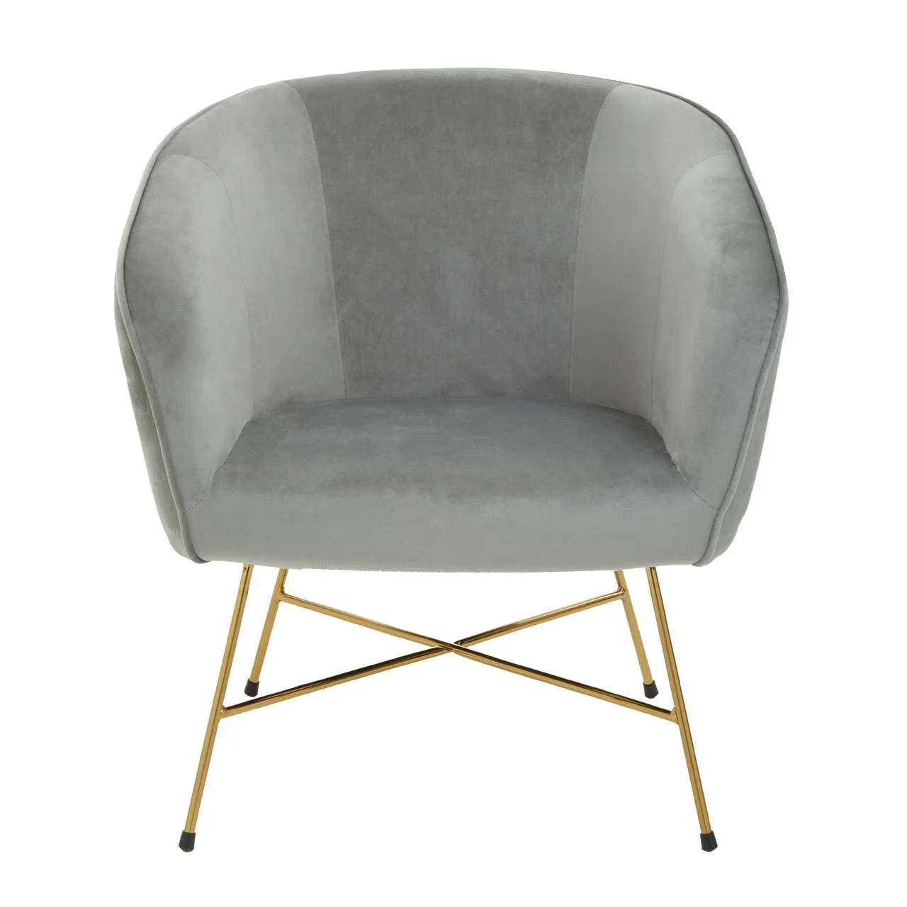 Luxe Grey Velvet Accent Chair