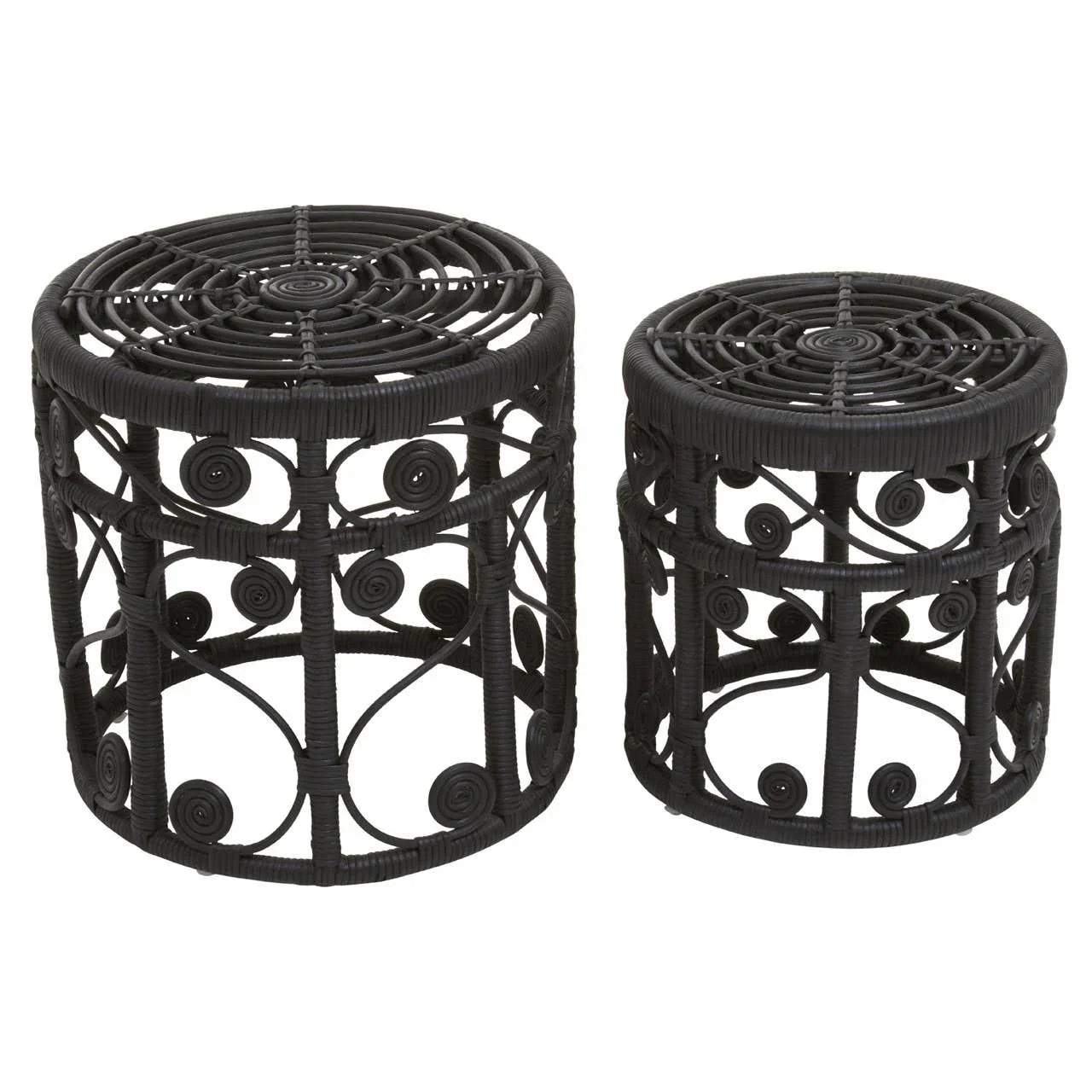 Rattan Black Tables Set