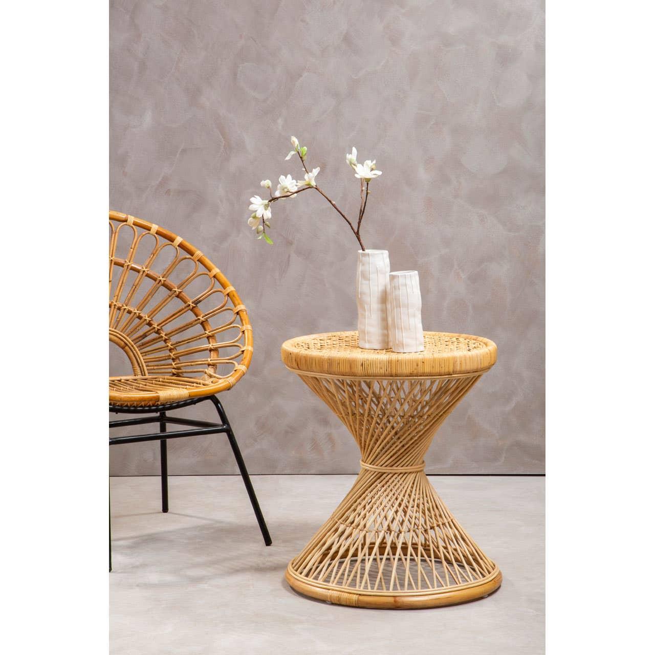 Twisted Rattan Side Table