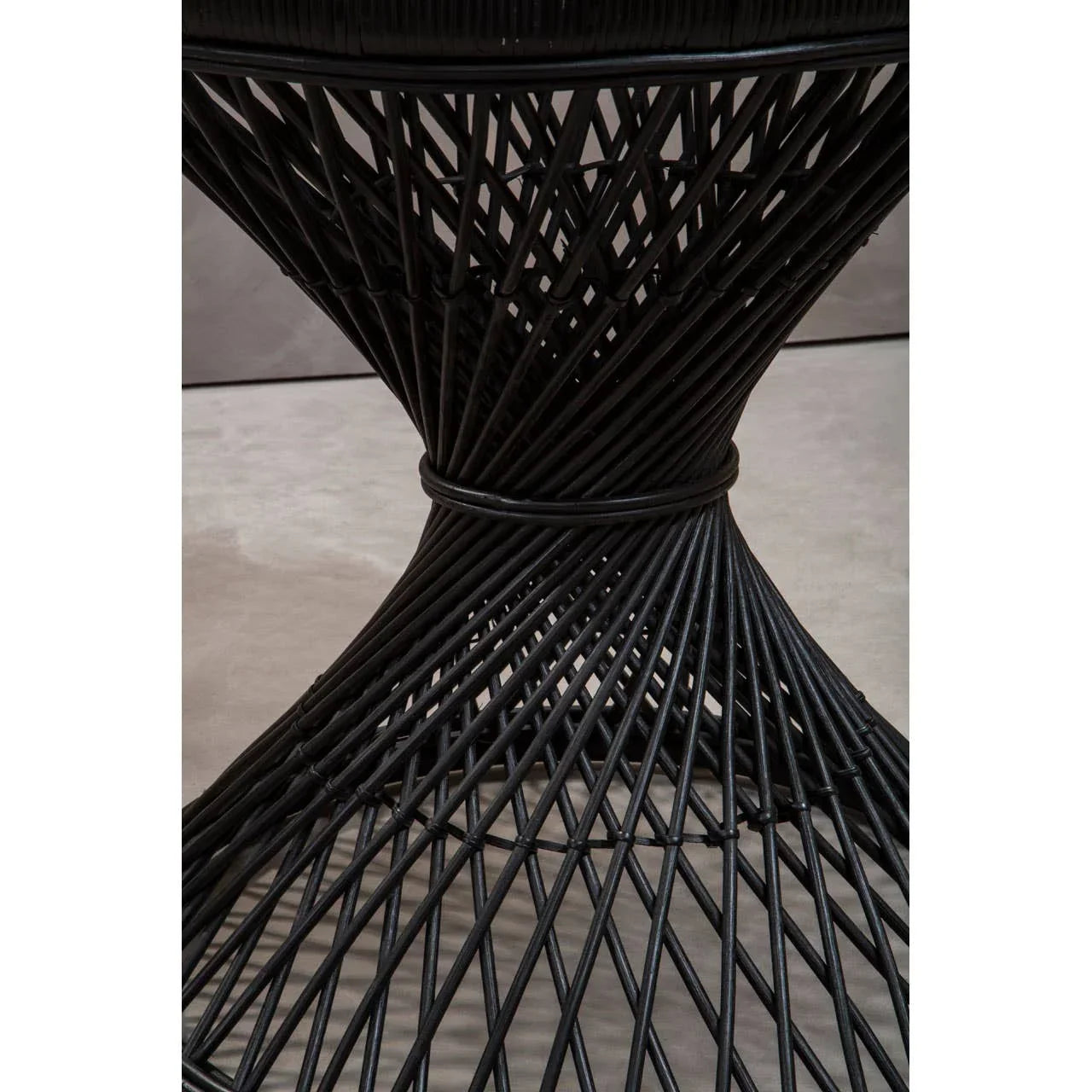 Twisted Rattan Black Table