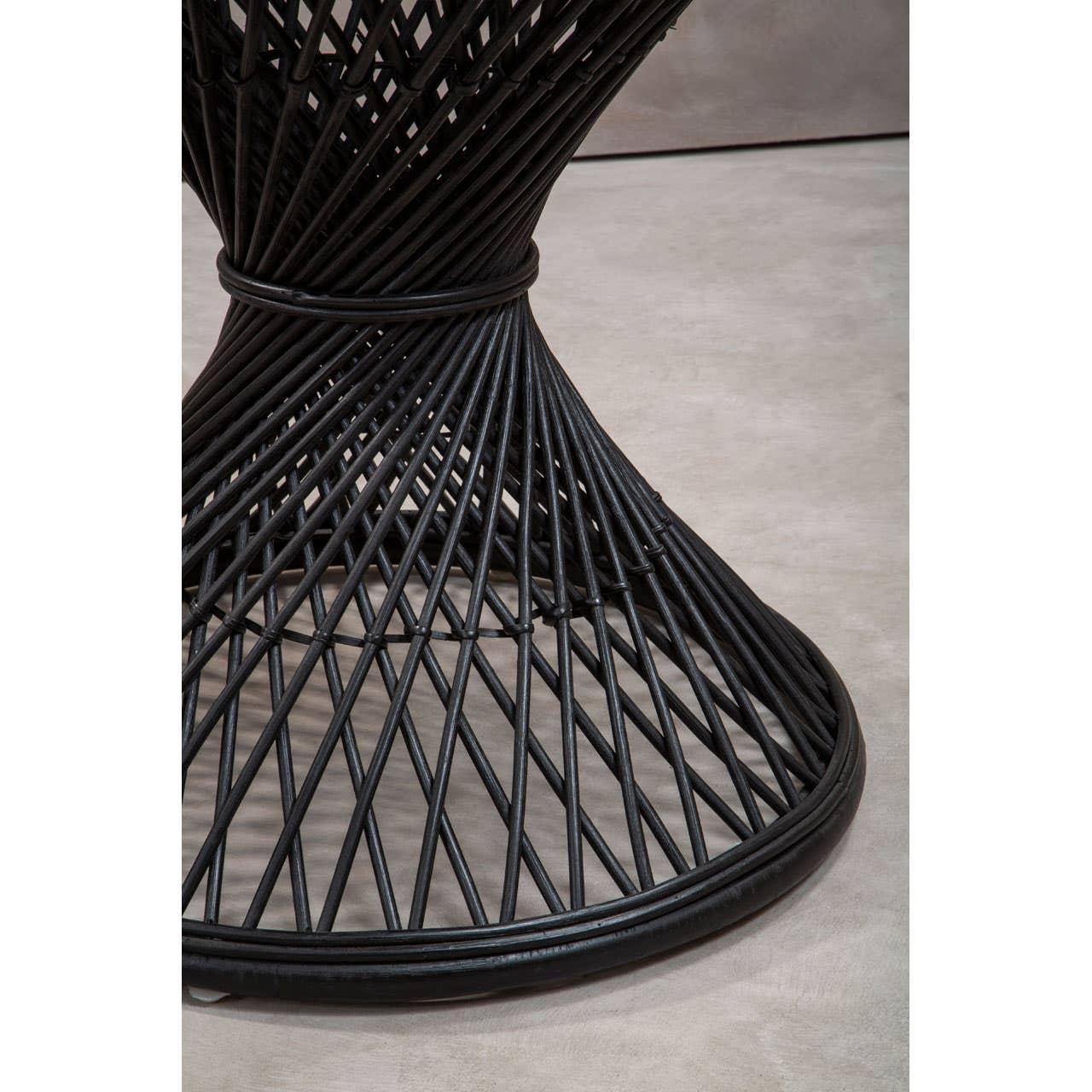 Twisted Rattan Black Table