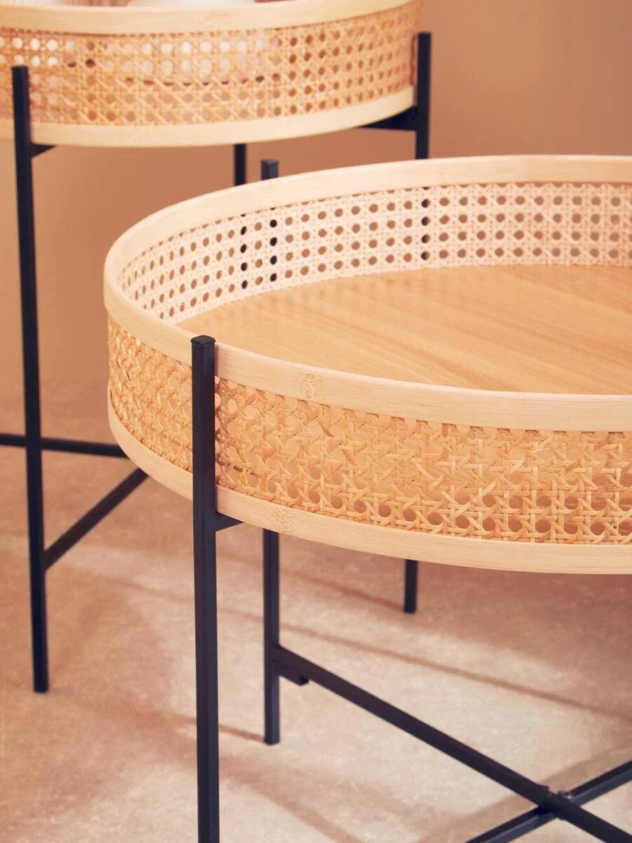 Rattan Cross Base Coffee Table