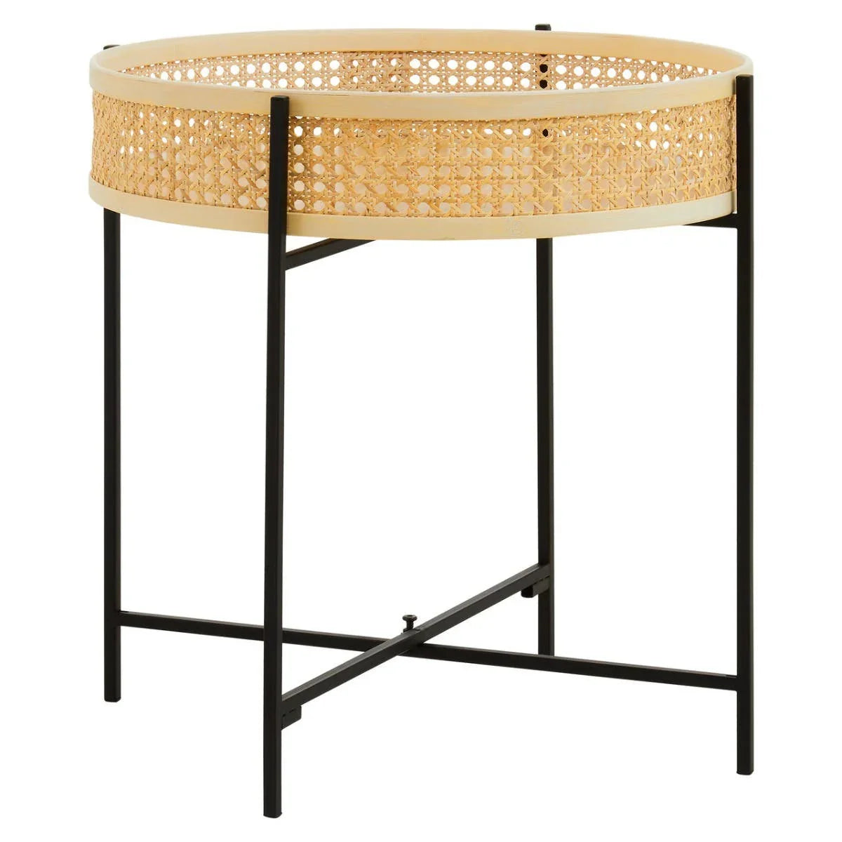 Rattan Cross Base Side Table