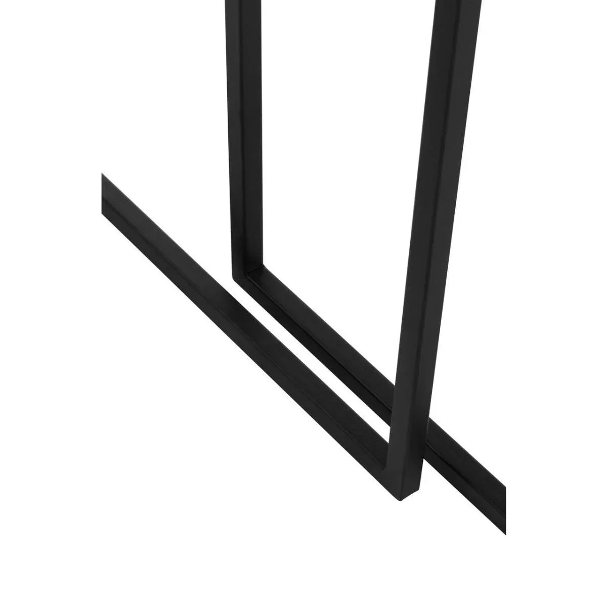 Black metal table legs with matte finish and modern rectangular frame design