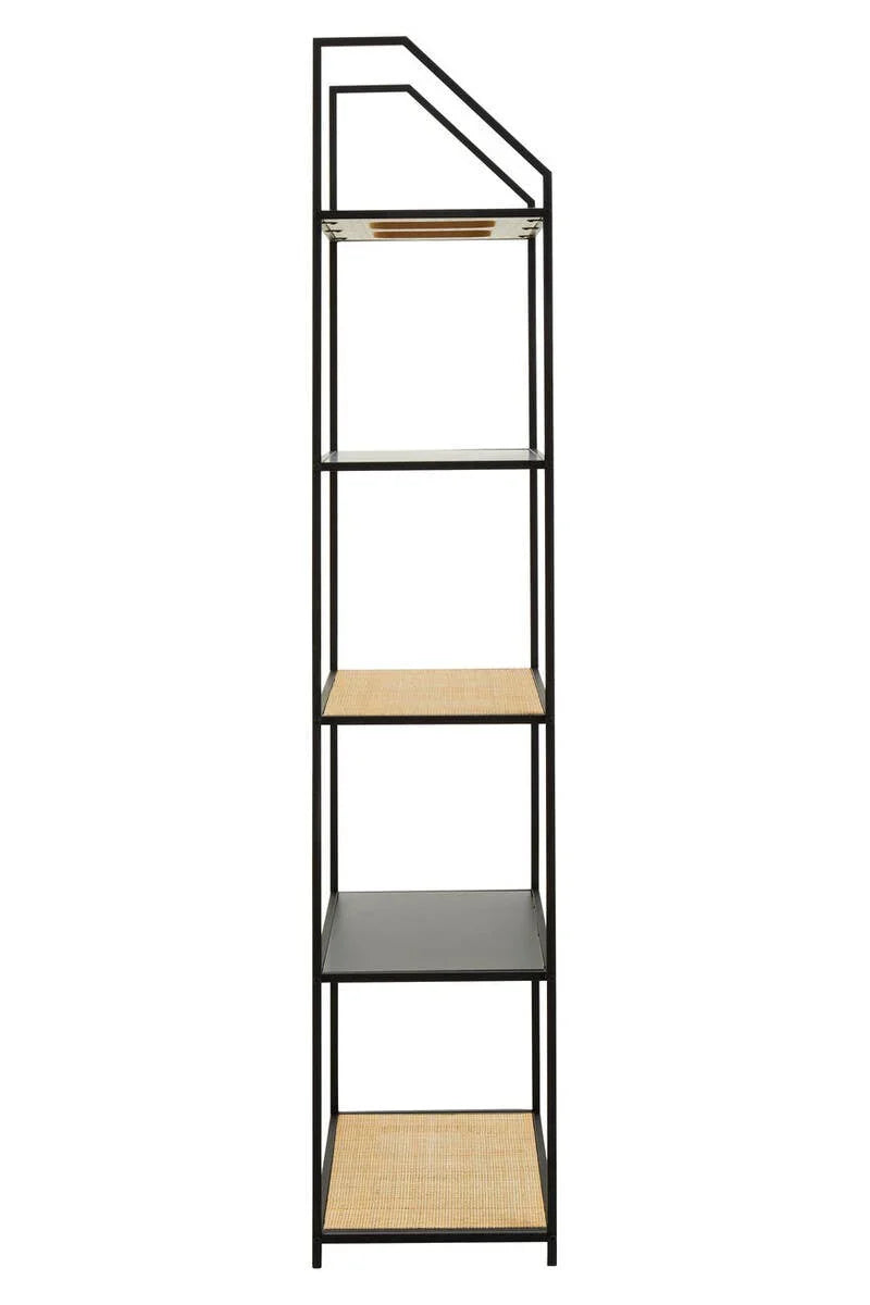 Rattan Tiered Metal Shelf