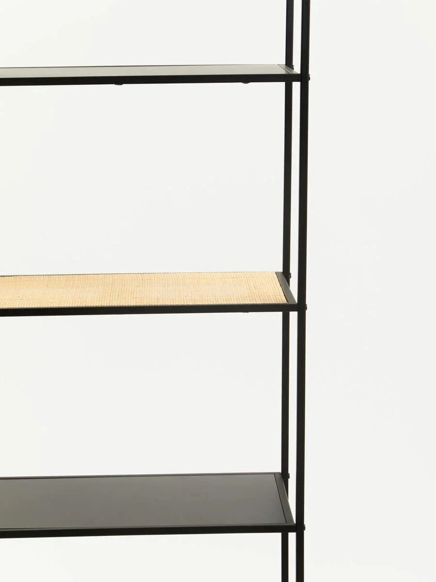 Rattan Tiered Metal Shelf