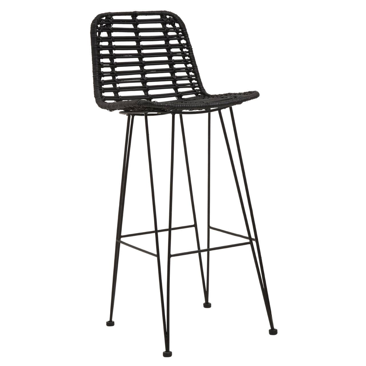 Sleek Rattan Bar Chair