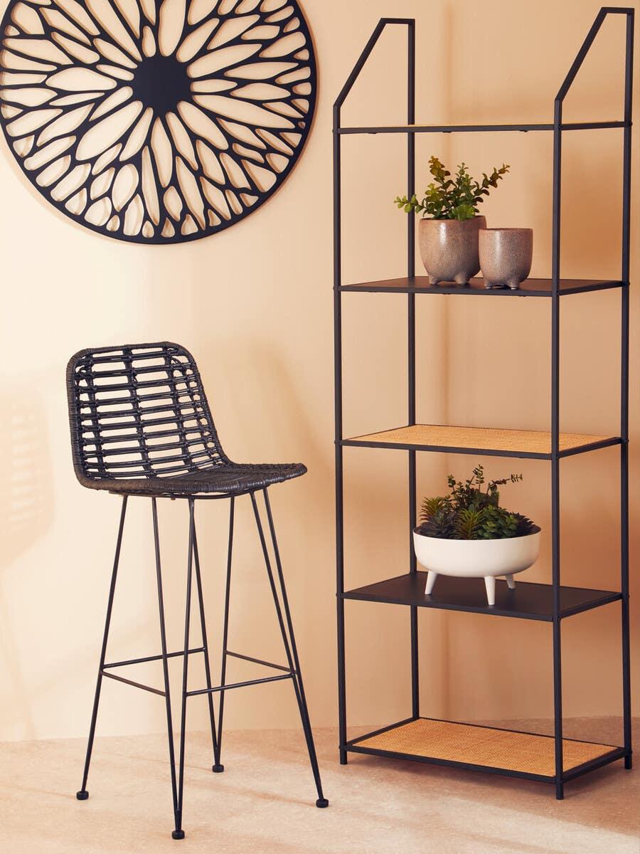 Sleek Rattan Bar Chair