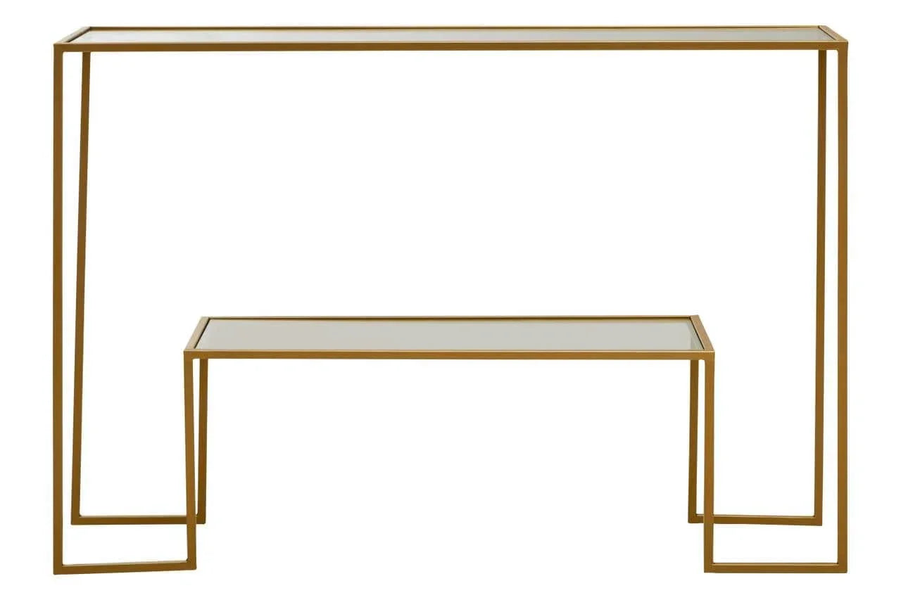 Golden Console Table Duo