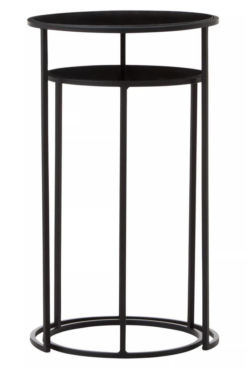 Black Mirrored Plant Stand Set