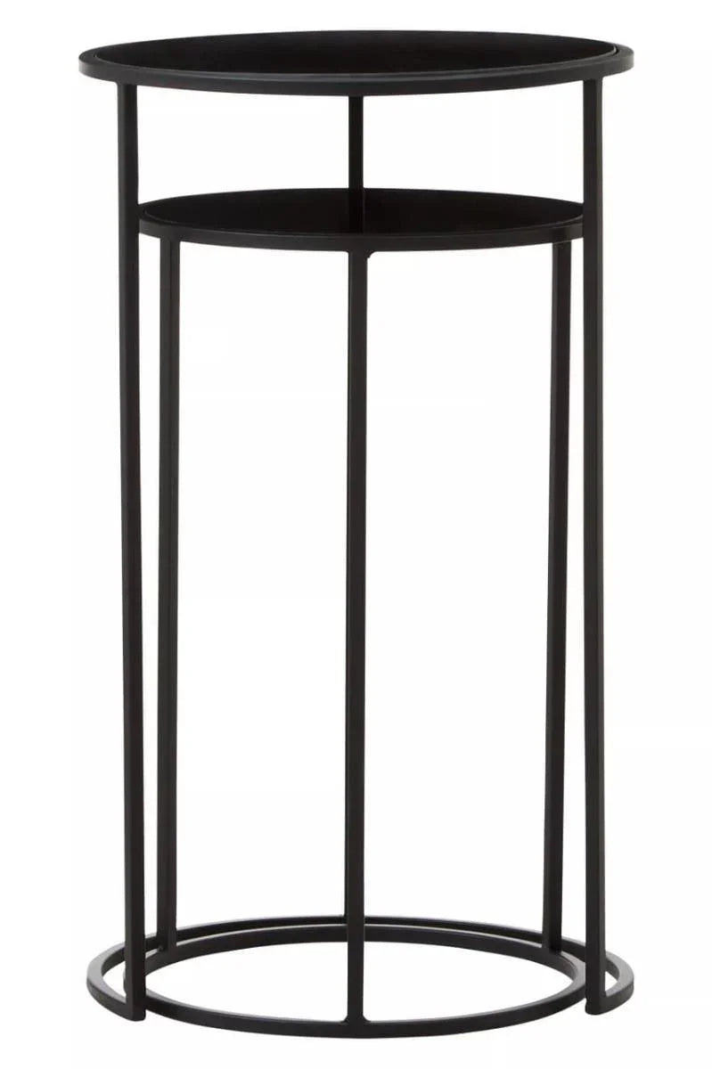 Black Mirrored Plant Stand Set