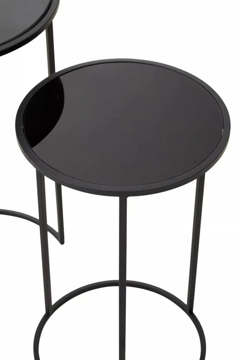 Black Mirrored Plant Stand Set