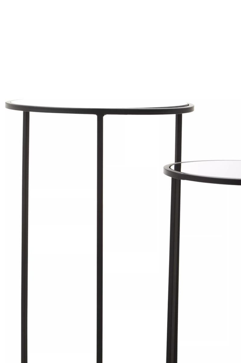 Black Mirrored Plant Stand Set