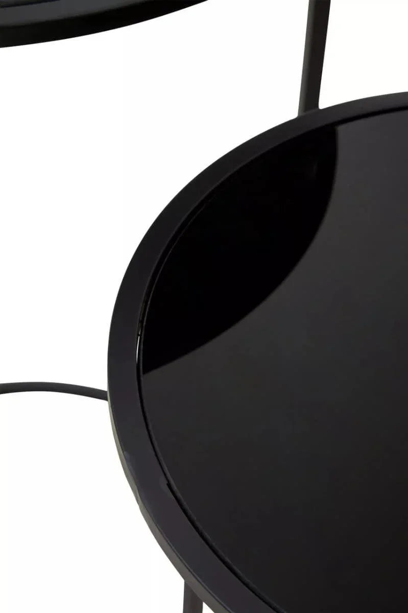 Black Mirrored Plant Stand Set