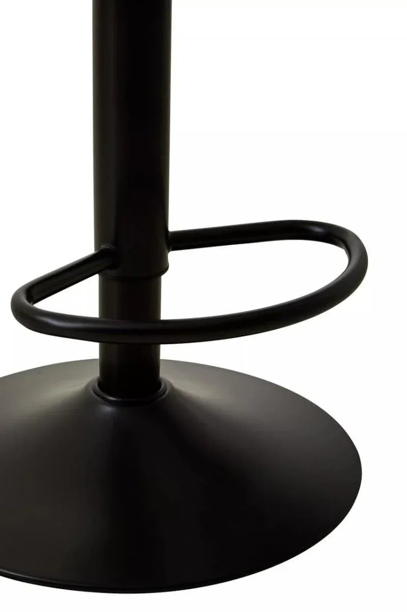 Black metal bar stool base with circular footrest and sturdy round pedestal