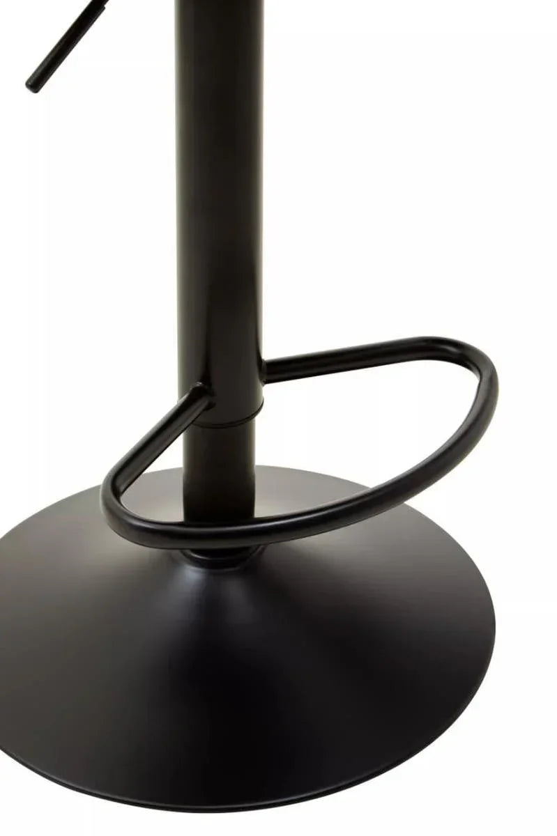Black metal bar stool base with footrest and circular support