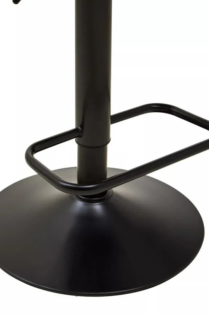 Black metal bar stool base with circular footrest and round pedestal support
