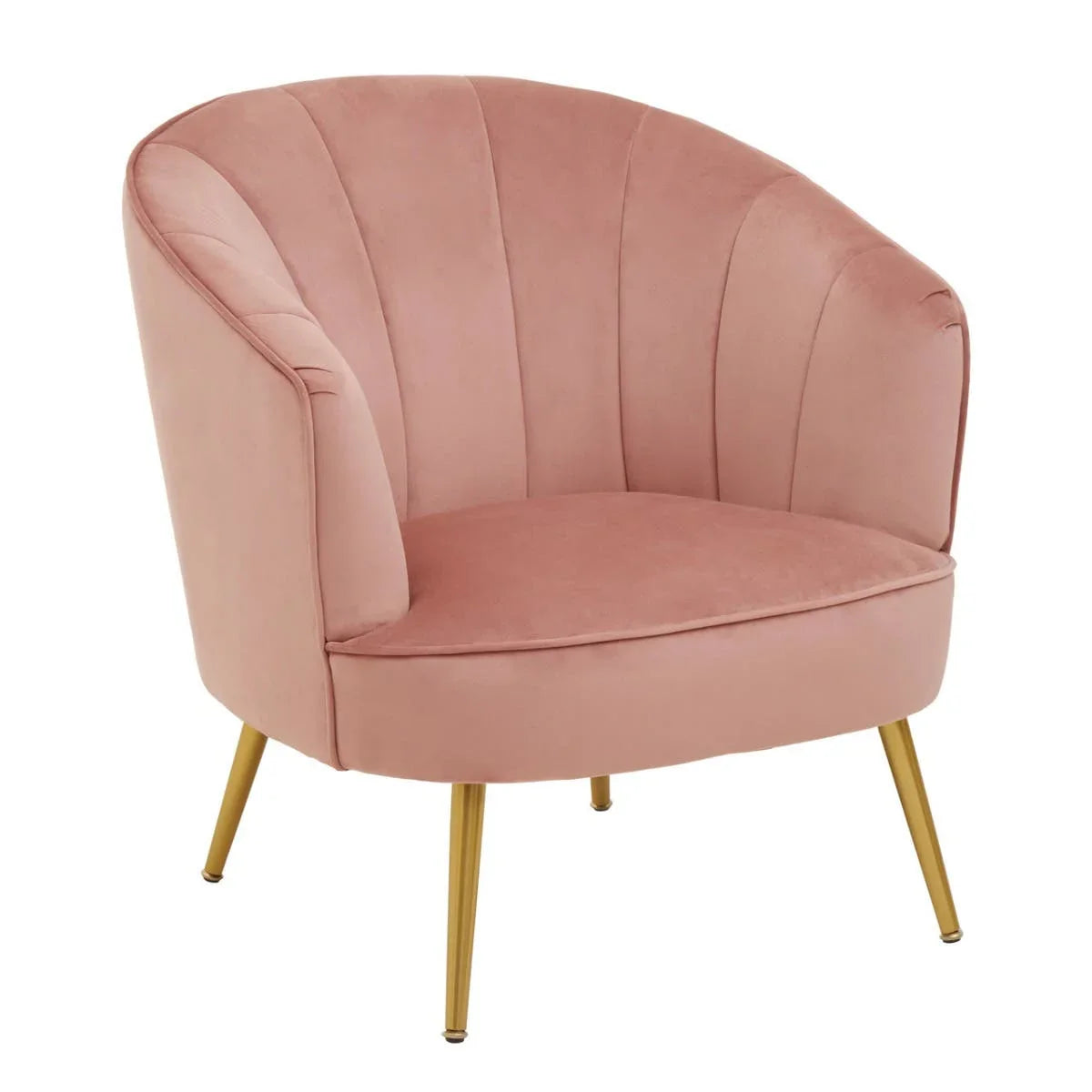 Luxe Pink Velvet Accent Chair