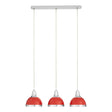 Sleek Red Chrome Pendant Trio