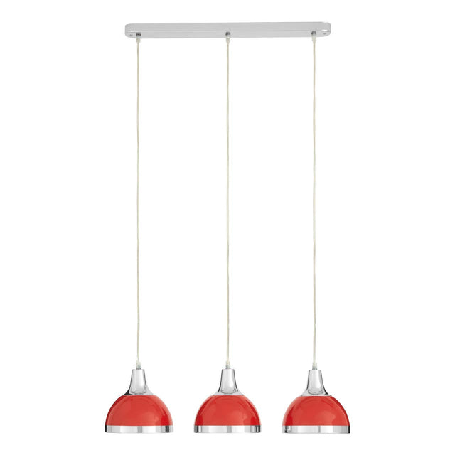 Sleek Red Chrome Pendant Trio