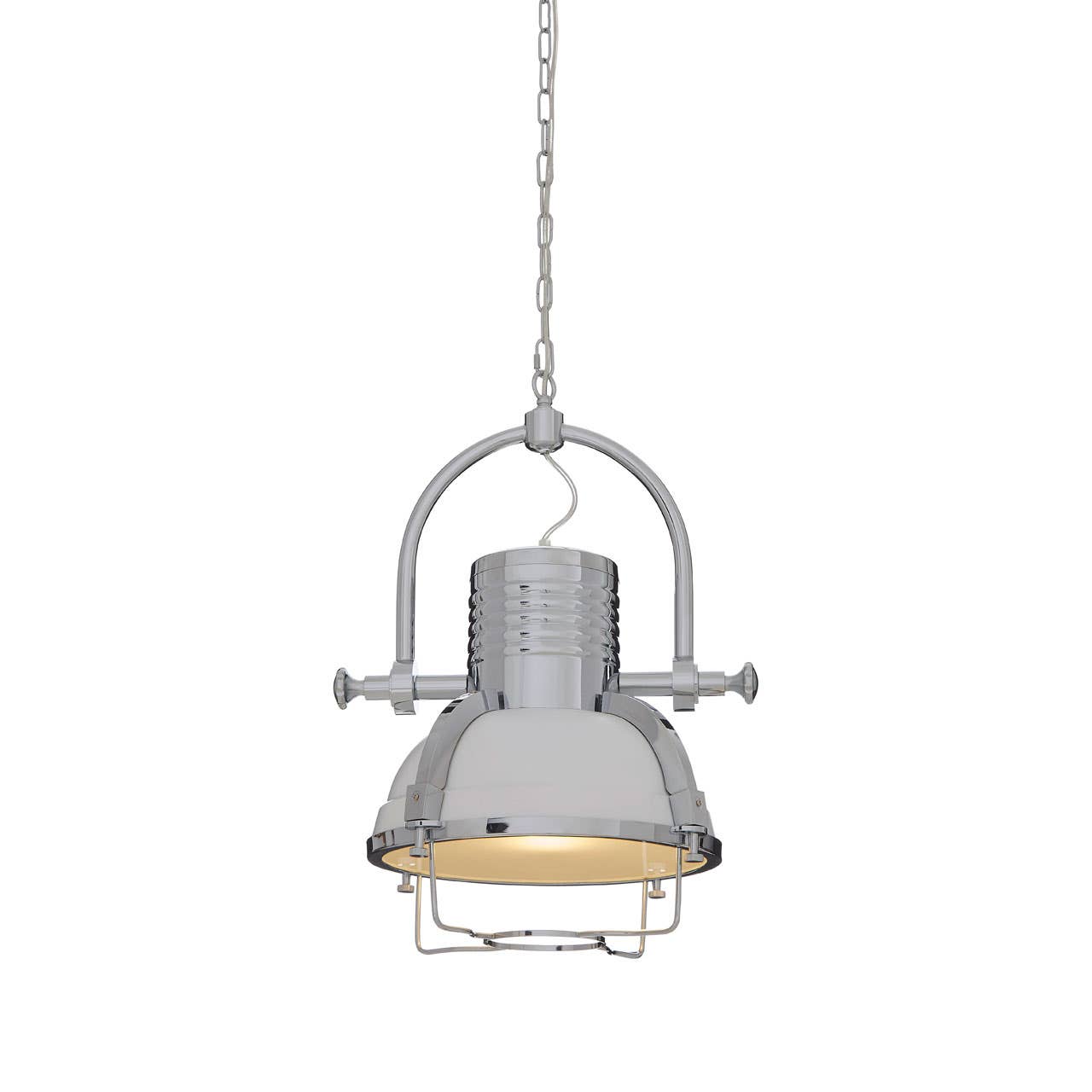 Gleaming Chrome Industrial Pendant Light