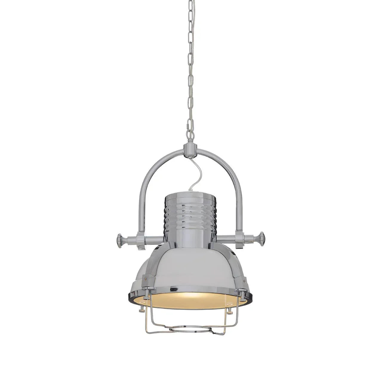 Gleaming Chrome Industrial Pendant Light